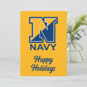 US-Marine | Marine Initial N Feiertagskarte (Stehend Vorderseite)
