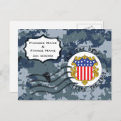 US MARINE Marine Save the Date und Flagge Ankündigungspostkarte (Vorne/Hinten)