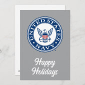 US-Marine | Navy Alt Emblem Feiertagskarte (Vorne/Hinten)