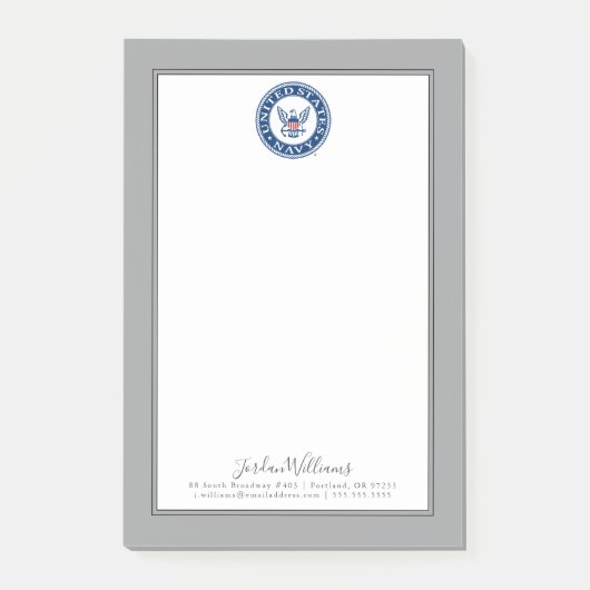 US-Marine | Navy Alt Emblem Post-it Klebezettel (Vorderseite)