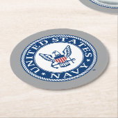 US-Marine | Navy Alt Emblem Runder Pappuntersetzer (Angewinkelt)