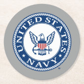 US-Marine | Navy Alt Emblem Runder Pappuntersetzer (Vorderseite)