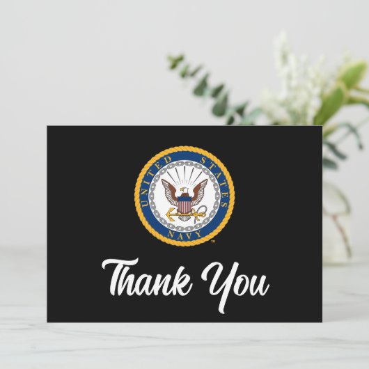 US-Marine | Navy Emblem Dankeskarte (Stehend Vorderseite)