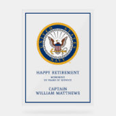 US-Marine | Navy Emblem | glückliche Pensionierung Acrylschild (Vorderseite)