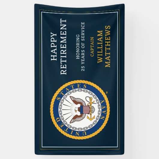 US-Marine | Navy Emblem | glückliche Pensionierung Banner (Vertikal)