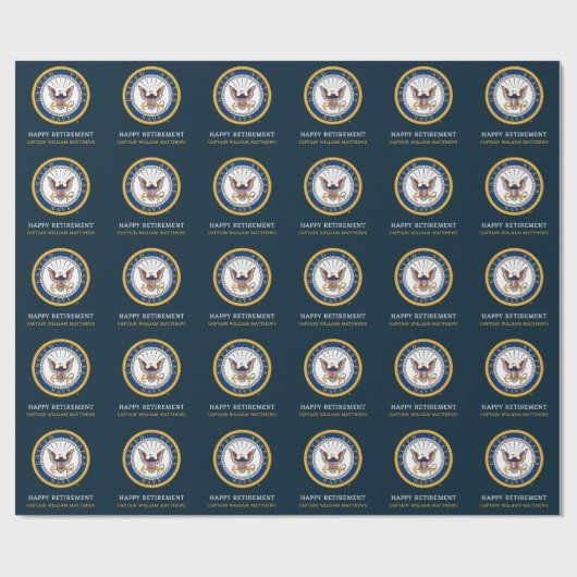 US-Marine | Navy Emblem | glückliche Pensionierung Geschenkpapier (Flach)
