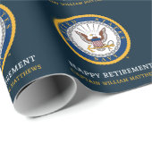 US-Marine | Navy Emblem | glückliche Pensionierung Geschenkpapier (Rolleneckpunkt)