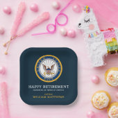 US-Marine | Navy Emblem | glückliche Pensionierung Pappteller (Party)