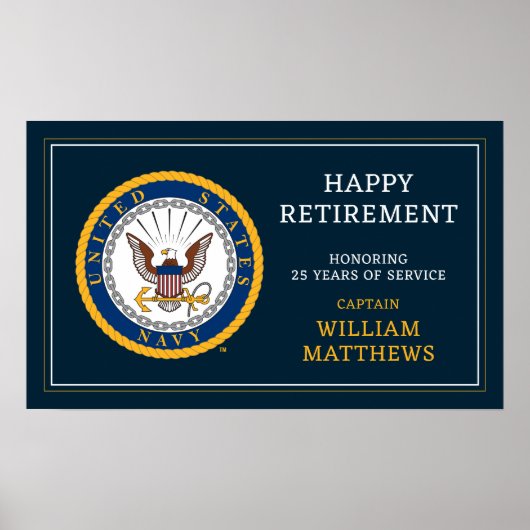 US-Marine | Navy Emblem | glückliche Pensionierung Poster (Vorne)