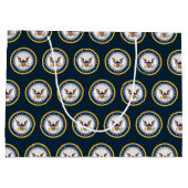US-Marine | Navy Emblem Große Geschenktüte (Rückseite)