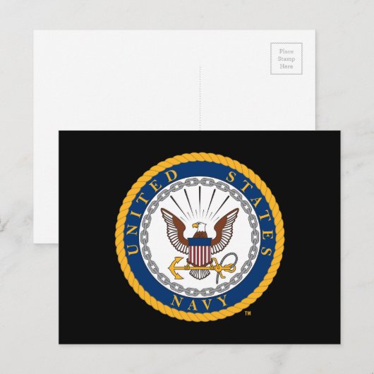 US-Marine | Navy Emblem Postkarte (Vorne/Hinten)