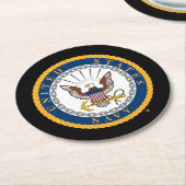 US-Marine | Navy Emblem Runder Pappuntersetzer (Angewinkelt)