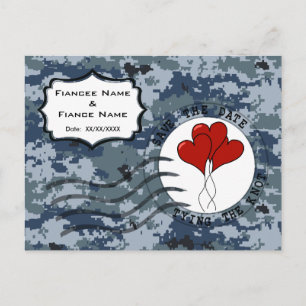 US MARINE Navy Save the Date & Balloons Ankündigungspostkarte