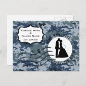 US MARINE Navy Save the Date & Braut und Bräuche Ankündigungspostkarte (Vorne/Hinten)