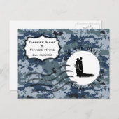 US MARINE Navy Save the Date & Braut und Bräuche Ankündigungspostkarte (Vorne/Hinten)