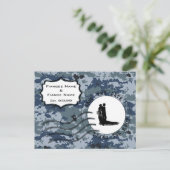 US MARINE Navy Save the Date & Braut und Bräuche Ankündigungspostkarte (Stehend Vorderseite)