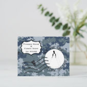 US MARINE Navy Save the Date & Bride Ankündigungspostkarte (Stehend Vorderseite)