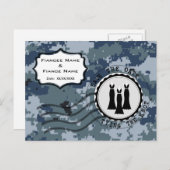 US MARINE Navy Save the Date & Gowns Ankündigungspostkarte (Vorne/Hinten)