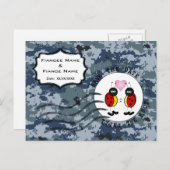 US MARINE Navy Save the Date & Ladybugs Ankündigungspostkarte (Vorne/Hinten)