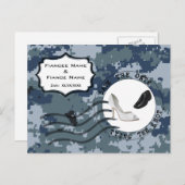 US MARINE Navy Save the Date & Shoes Ankündigungspostkarte (Vorne/Hinten)