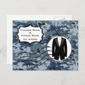 US MARINE Navy Save the Date & Tuxedo Ankündigungspostkarte (Vorne/Hinten)