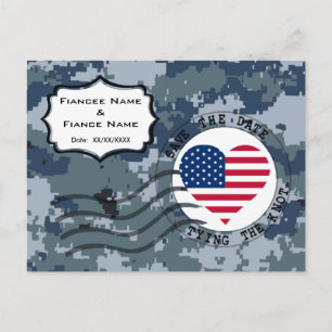 US MARINE Navy Save the Date und amerikanisches He Ankündigungspostkarte