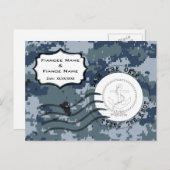 US MARINE Navy Save the Date und Anchor Ankündigungspostkarte (Vorne/Hinten)