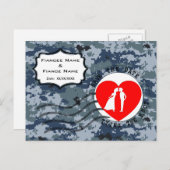 US MARINE Navy Save the Date und Couple Ankündigungspostkarte (Vorne/Hinten)