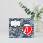 US MARINE Navy Save the Date und Couple Ankündigungspostkarte (Stehend Vorderseite)