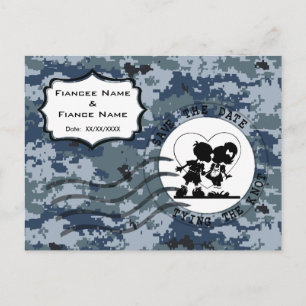 US MARINE Navy Save the Date und Couple Ankündigungspostkarte