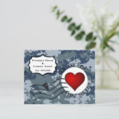 US MARINE Navy Save the Date und Herz Ankündigungspostkarte (Stehend Vorderseite)