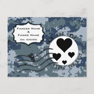 US MARINE Navy Save the Date und Herz Ankündigungspostkarte