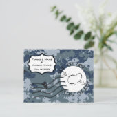 US MARINE Navy Save the Date und Herz Ankündigungspostkarte (Stehend Vorderseite)