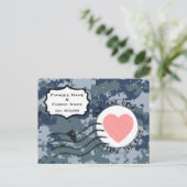 US MARINE Navy Save the Date und Herz Ankündigungspostkarte (Stehend Vorderseite)