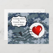 US MARINE Navy Save the Date und Herz Ankündigungspostkarte (Vorne/Hinten)