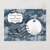 US MARINE Navy Save the Date und Hochzeitskleid Ankündigungspostkarte (Vorderseite)