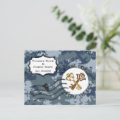 US MARINE Navy Save the Date und Keys Ankündigungspostkarte (Stehend Vorderseite)