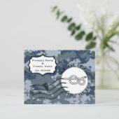 US MARINE Navy Save the Date und Knot Ankündigungspostkarte (Stehend Vorderseite)