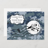 US MARINE Navy Save the Date und Ring Ankündigungspostkarte (Vorne/Hinten)