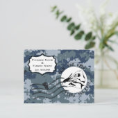 US MARINE Navy Save the Date und Ring Ankündigungspostkarte (Stehend Vorderseite)