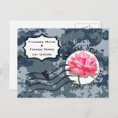 US MARINE Navy Save the Date und Rose Ankündigungspostkarte (Vorne/Hinten)