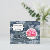 US MARINE Navy Save the Date und Rose Ankündigungspostkarte (Stehend Vorderseite)