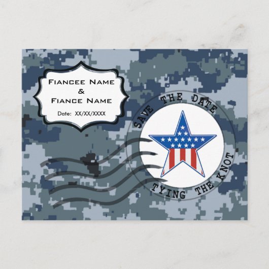 US MARINE Navy Save the Date und Star Ankündigungspostkarte (Vorderseite)
