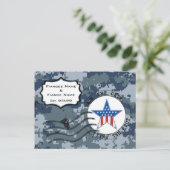 US MARINE Navy Save the Date und Star Ankündigungspostkarte (Stehend Vorderseite)