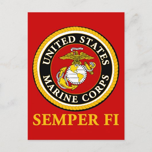 US Marine Offiziell Siegel - Semper Fi Postkarte (Vorderseite)