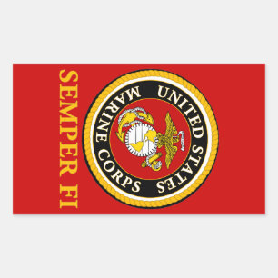 US Marine Offiziell Siegel - Semper Fi Rechteckiger Aufkleber