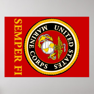 US Marine Offizielles Siegel - Semper Fi Poster