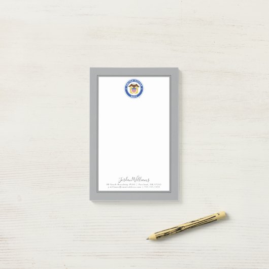 US-Marine | Referent Wappen Post-it Klebezettel (Auf Schreibtisch)