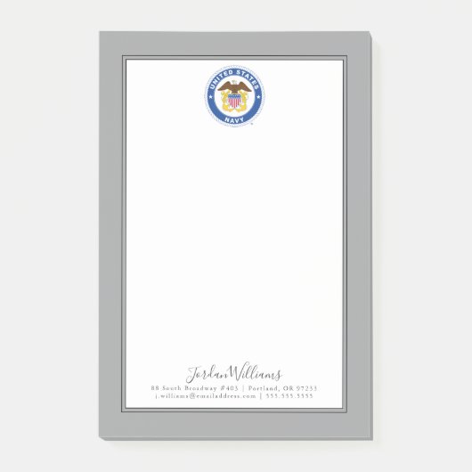 US-Marine | Referent Wappen Post-it Klebezettel (Vorderseite)