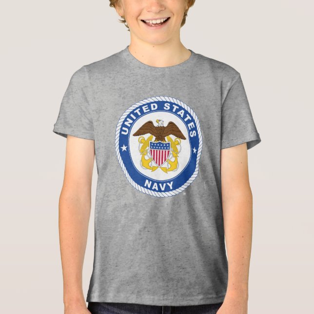 US-Marine | Referent Wappen Tri-Blend Shirt (Vorderseite)